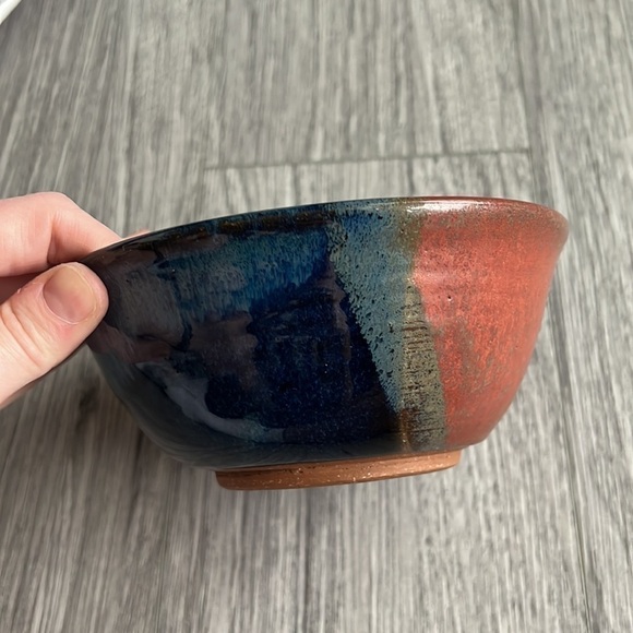 Ceramic Earthtone and Blue Bowl - Picture 3 of 5